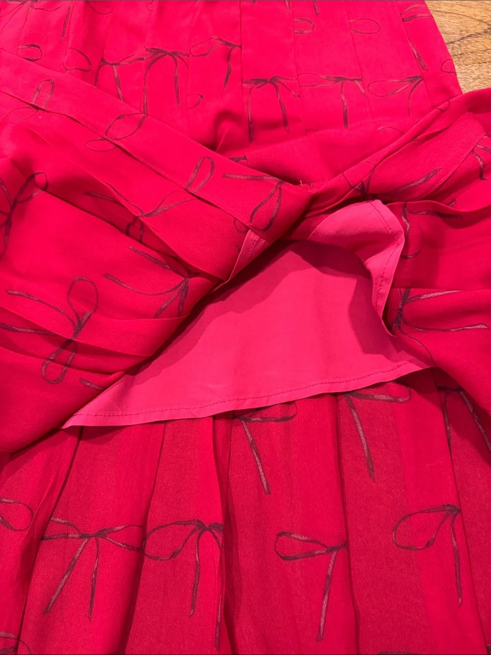 J CREW COLLECTION S 8 CHIFFON RED/BLACK SKIRT